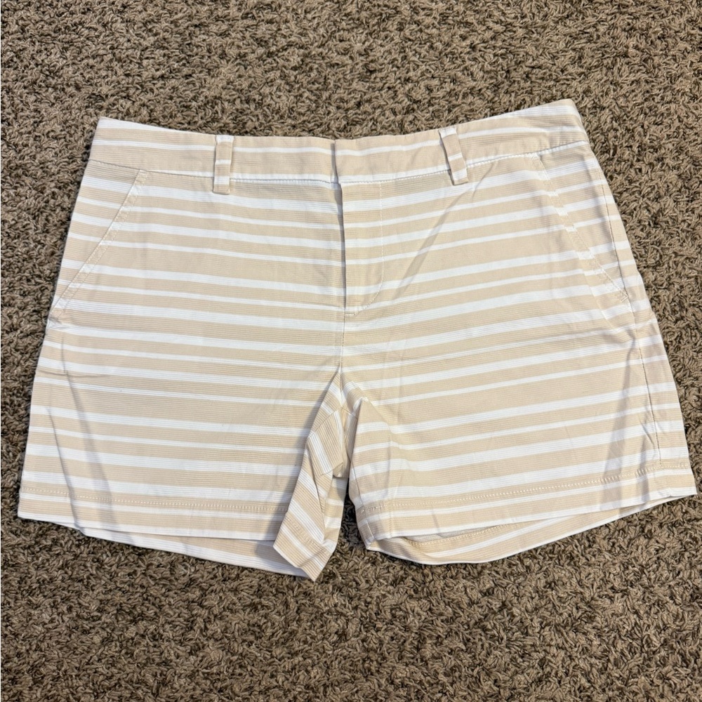 Tommy Hilfiger Striped Beige and White Shorts